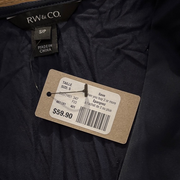 RW&CO. Navy Sleeveless Blouse - Picture 3 of 5